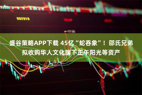 盛谷策略APP下载 45亿“蛇吞象”！邵氏兄弟拟收购华人文化旗下正午阳光等资产