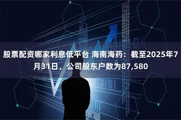 股票配资哪家利息低平台 海南海药：截至2025年7月31日，公司股东户数为87,580